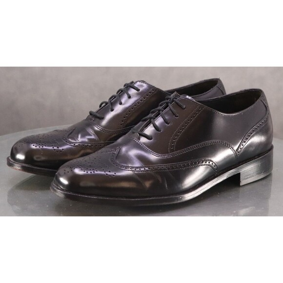 Bostonian Men's Wingtip Brogue Dress Shoes Size 8.5 D Leather Black - Picture 1 of 9